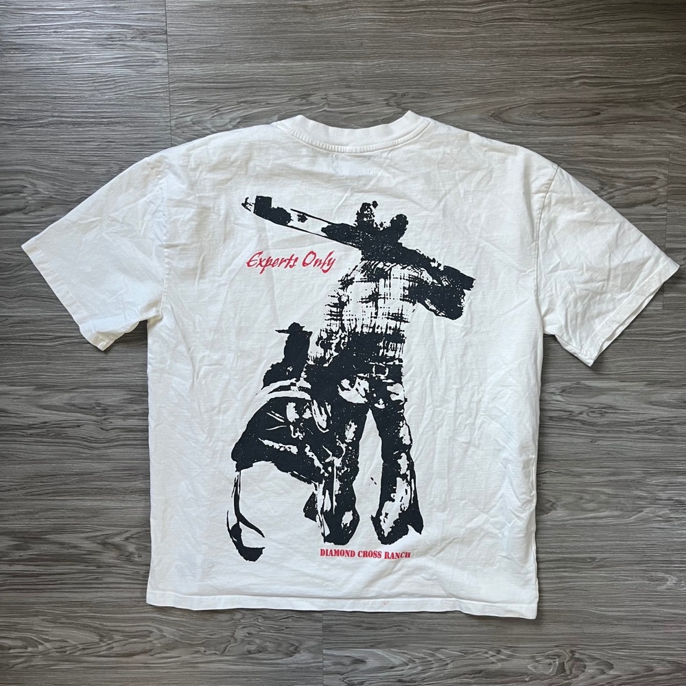 Diamond Cross Ranch Jackson Hole Ski Club Graphic T-Shirt Mens Large White L